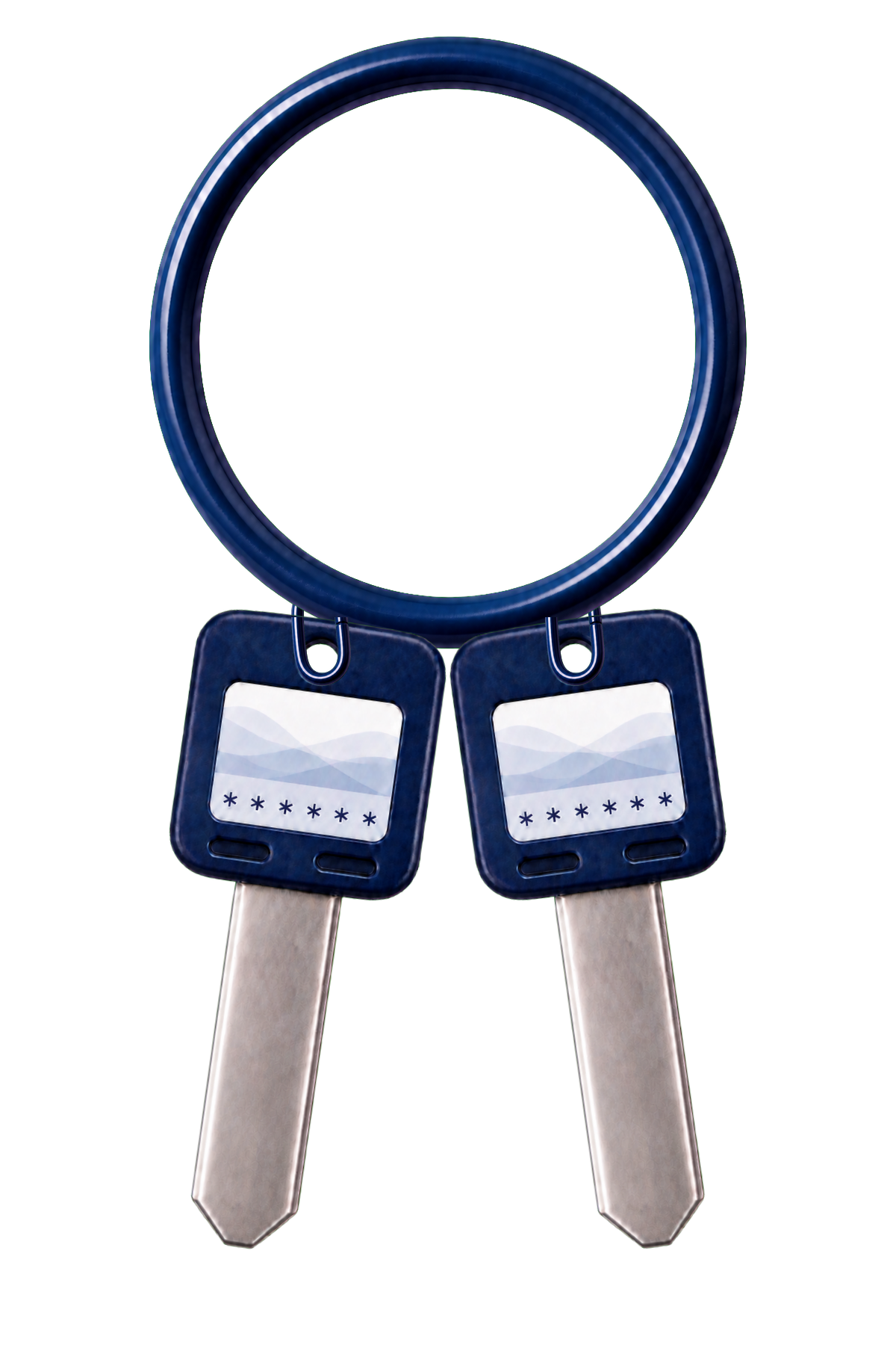 A Mementom key ring with blank keys